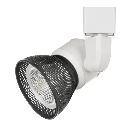 10W Integrated LED Metal Track Fixture with Mesh Head White and Black