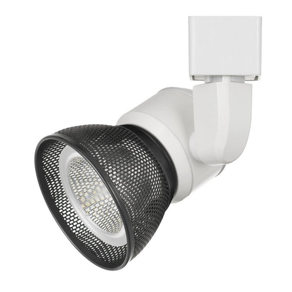 10W Integrated LED Metal Track Fixture with Mesh Head White and Black
