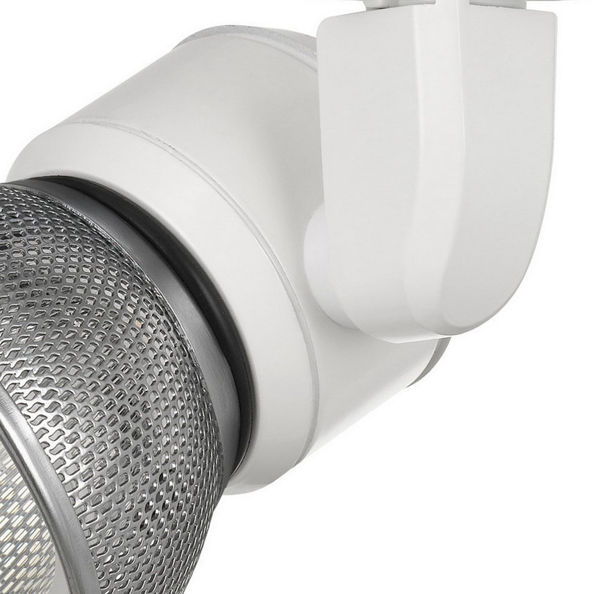 10W Integrated LED Metal Track Fixture with Mesh Head White and Silver-zoom-3