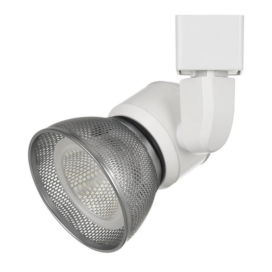 10W Integrated LED Metal Track Fixture with Mesh Head White and Silver