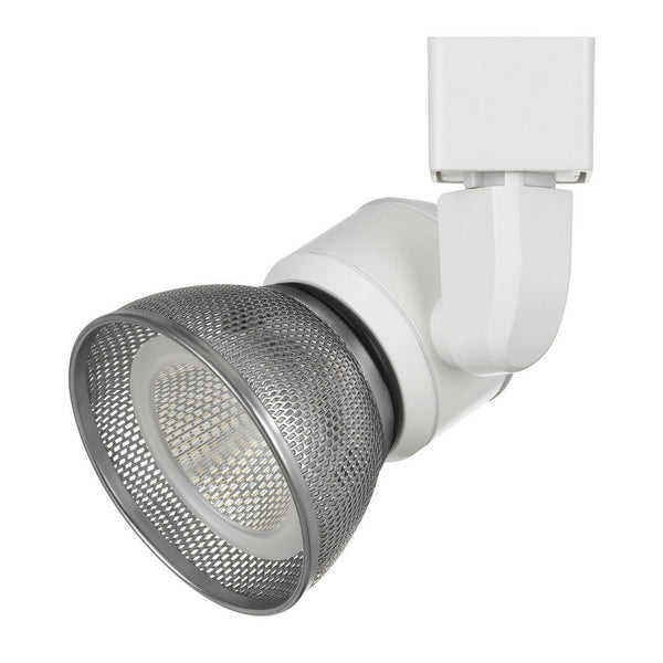 10W Integrated LED Metal Track Fixture with Mesh Head White and Silver
