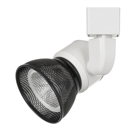 10W Integrated LED Metal Track Fixture with Mesh Head White and Dark Black