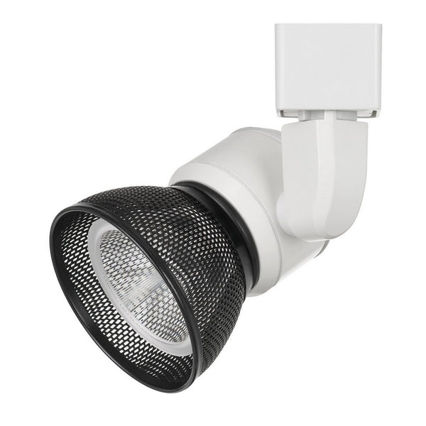 10W Integrated LED Metal Track Fixture with Mesh Head White and Dark Black