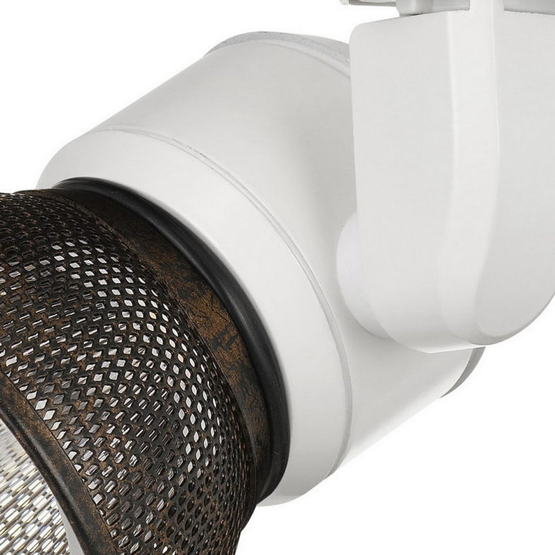 10W Integrated LED Metal Track Fixture with Mesh Head White and Bronze-zoom-
