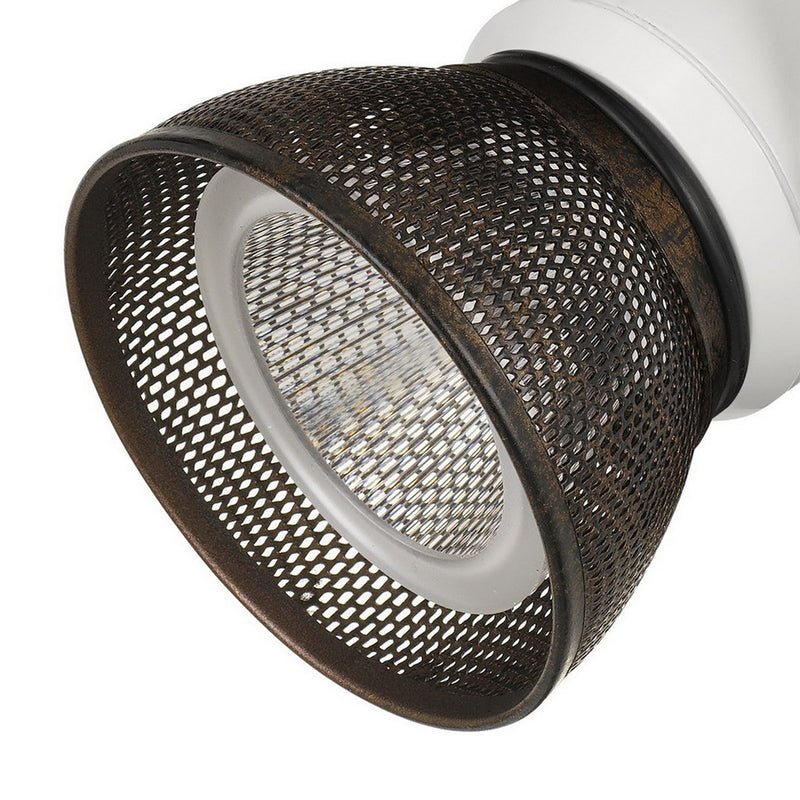 10W Integrated LED Metal Track Fixture with Mesh Head White and Bronze-zoom-
