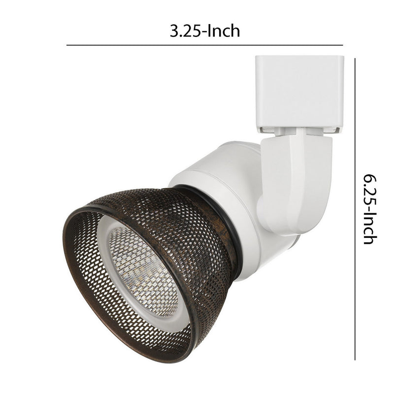 10W Integrated LED Metal Track Fixture with Mesh Head White and Bronze-zoom-