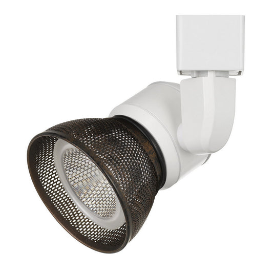 10W Integrated LED Metal Track Fixture with Mesh Head White and Bronze