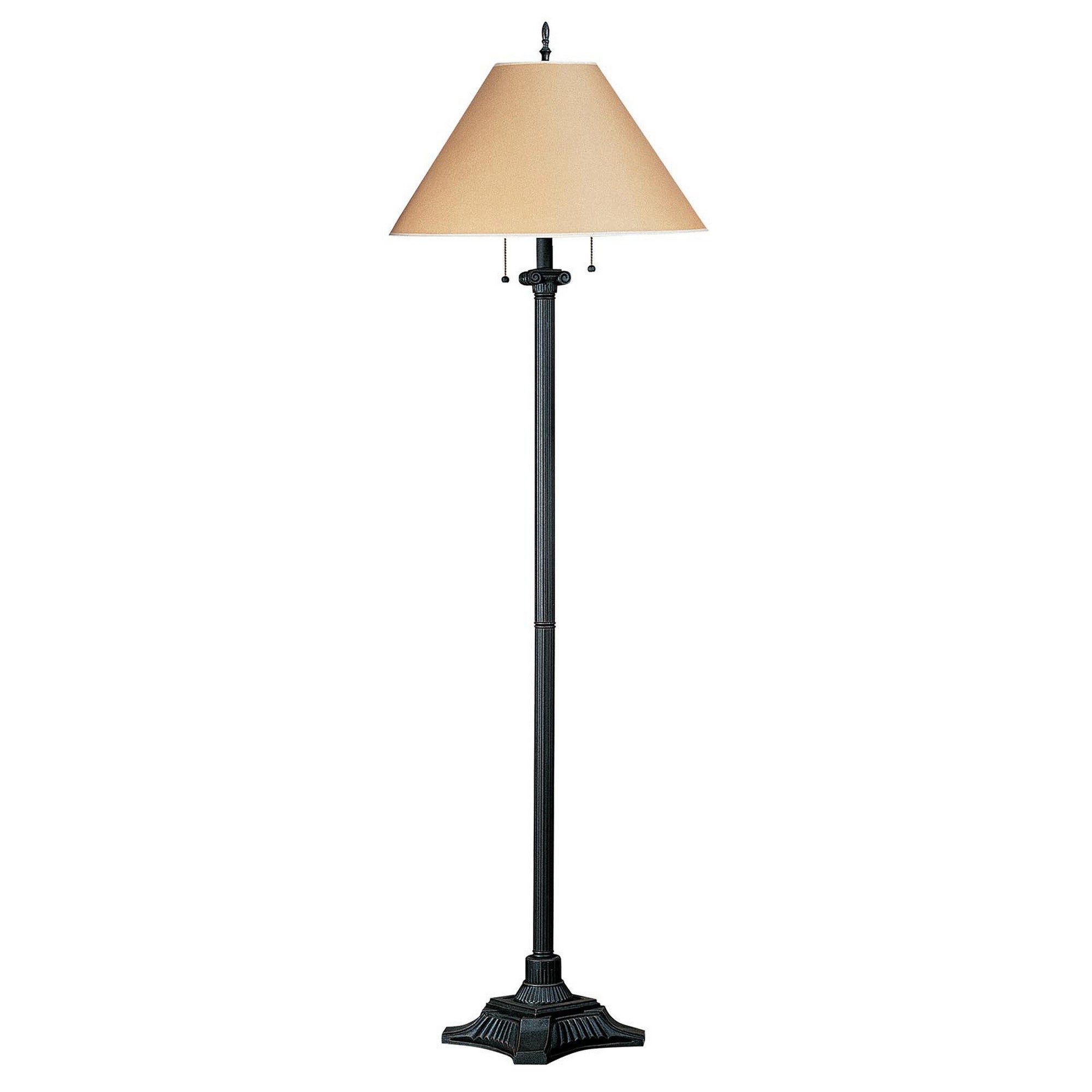 Paper Wrapped Tapered Shade Double Chain Floor Lamp Brown And Metal Gray-zoom-1