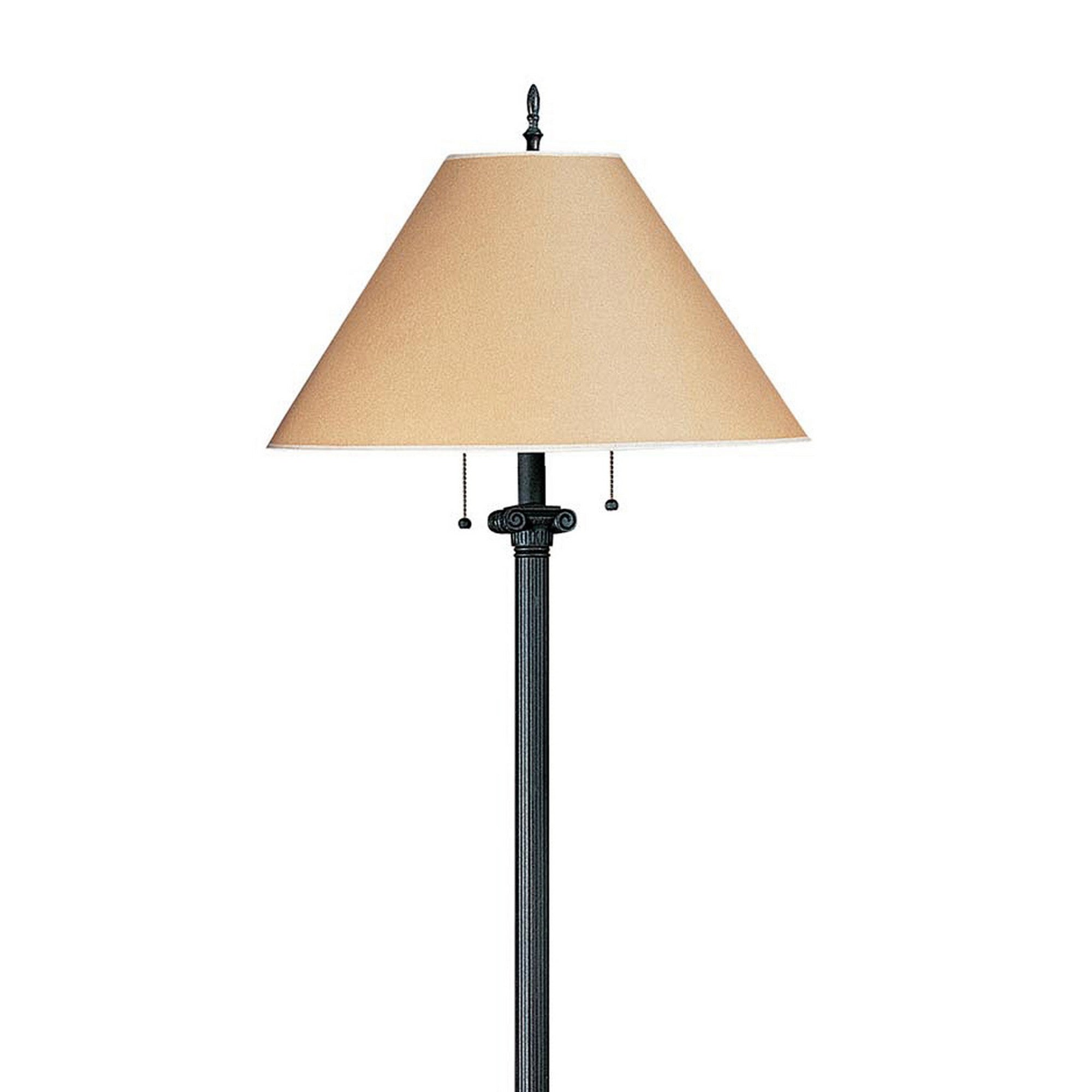 Paper Wrapped Tapered Shade Double Chain Floor Lamp Brown And Metal Gray-zoom-2