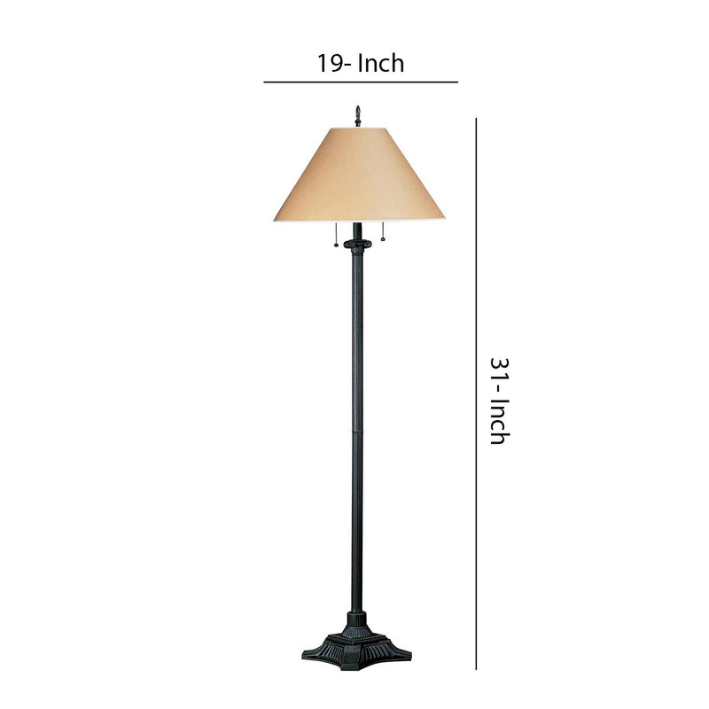 Paper Wrapped Tapered Shade Double Chain Floor Lamp Brown And Metal Gray-zoom-