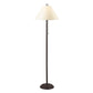 Metal Floor Lamp With Pull Chain Switch And Paper Shade Off White And Black