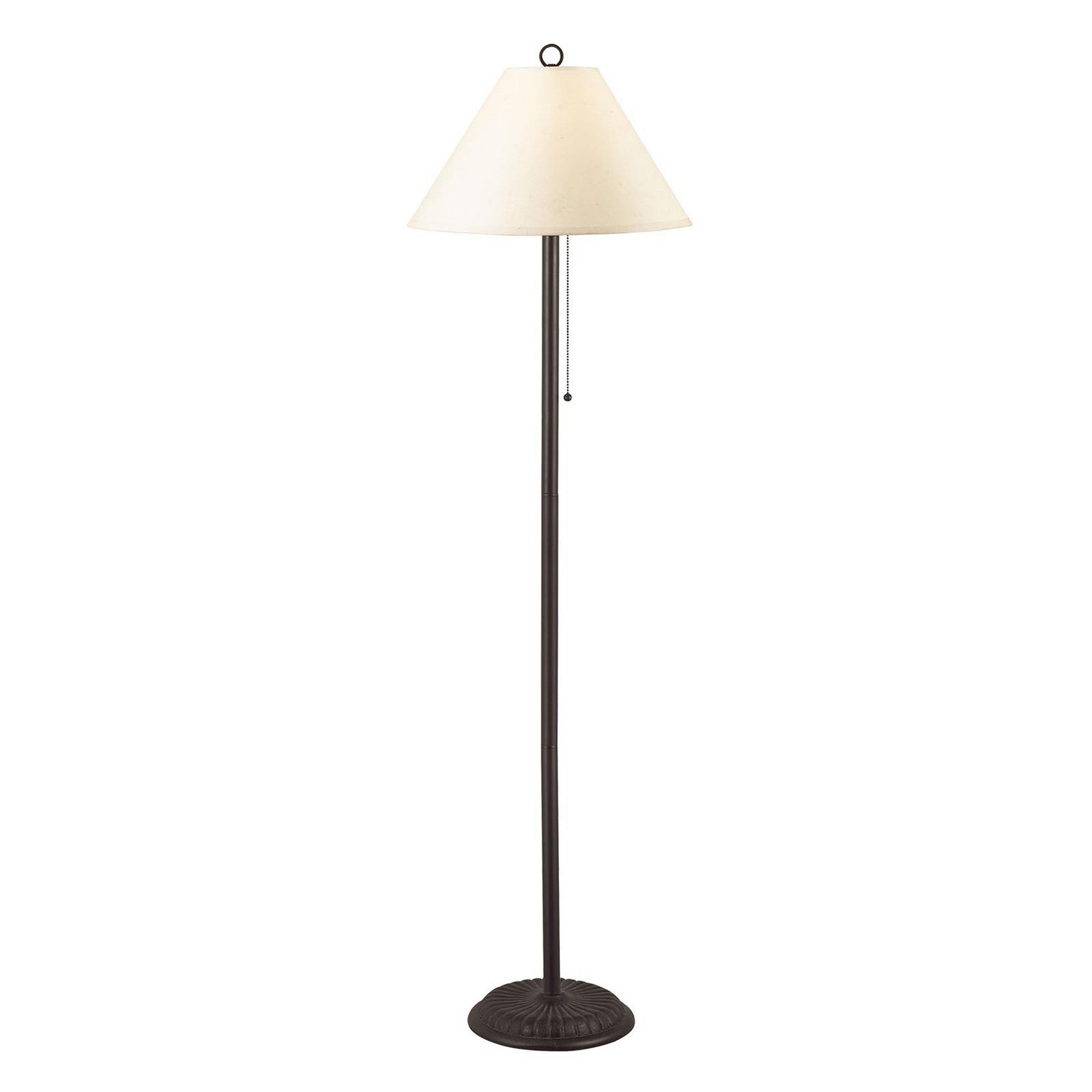 Metal Floor Lamp With Pull Chain Switch And Paper Shade Off White And Black-zoom-1