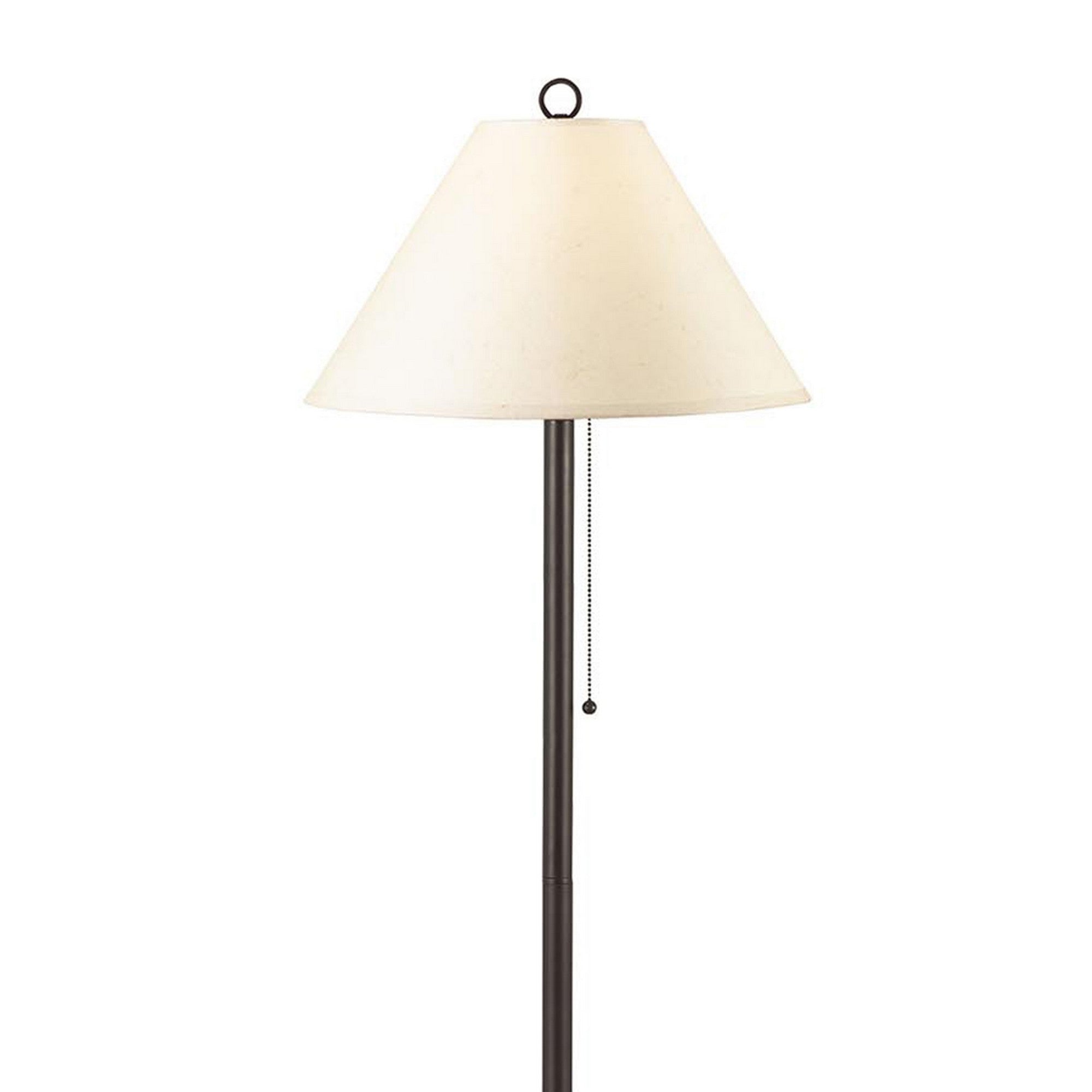 Metal Floor Lamp With Pull Chain Switch And Paper Shade Off White And Black-zoom-2