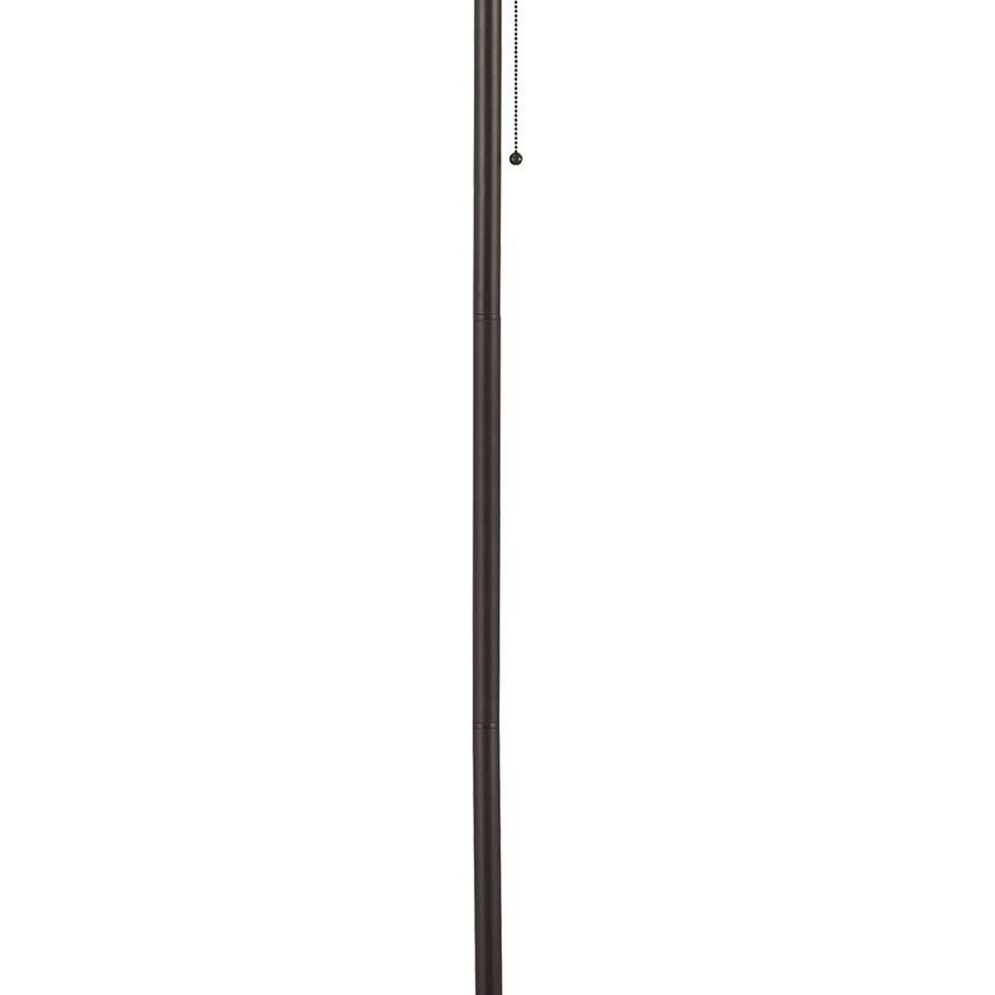 Metal Floor Lamp With Pull Chain Switch And Paper Shade Off White And Black-zoom-3