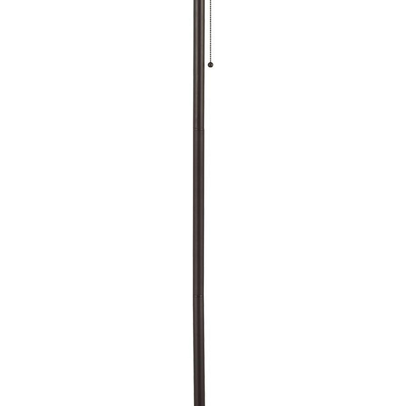 Metal Floor Lamp With Pull Chain Switch And Paper Shade Off White And Black-zoom-