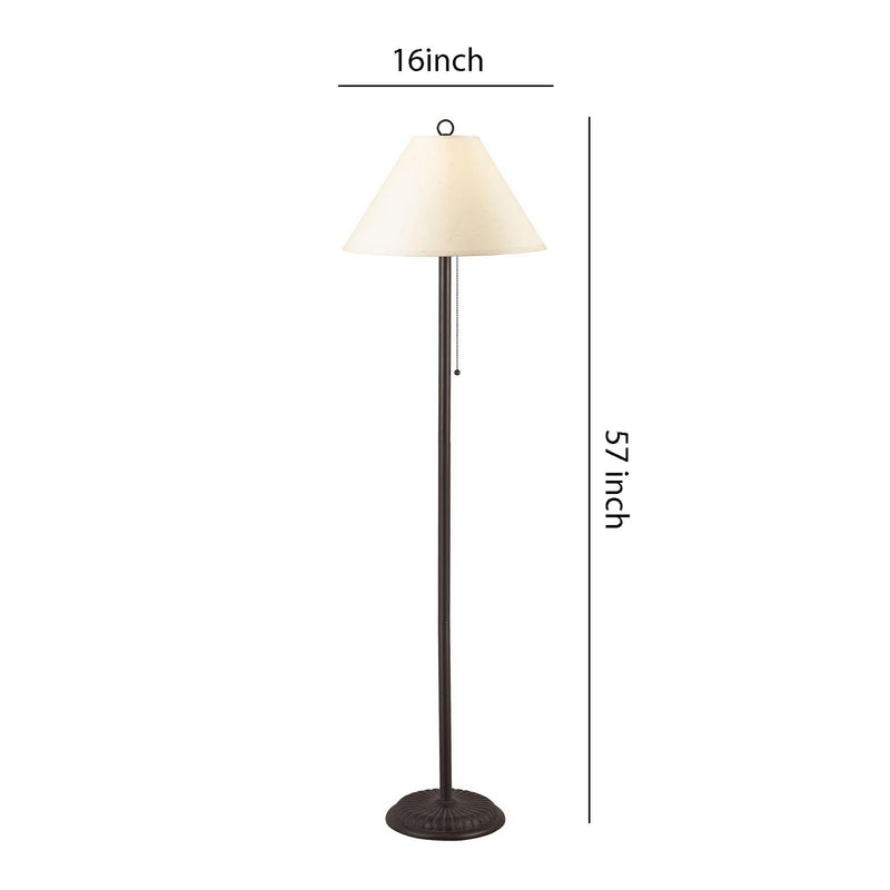 Metal Floor Lamp With Pull Chain Switch And Paper Shade Off White And Black-zoom-