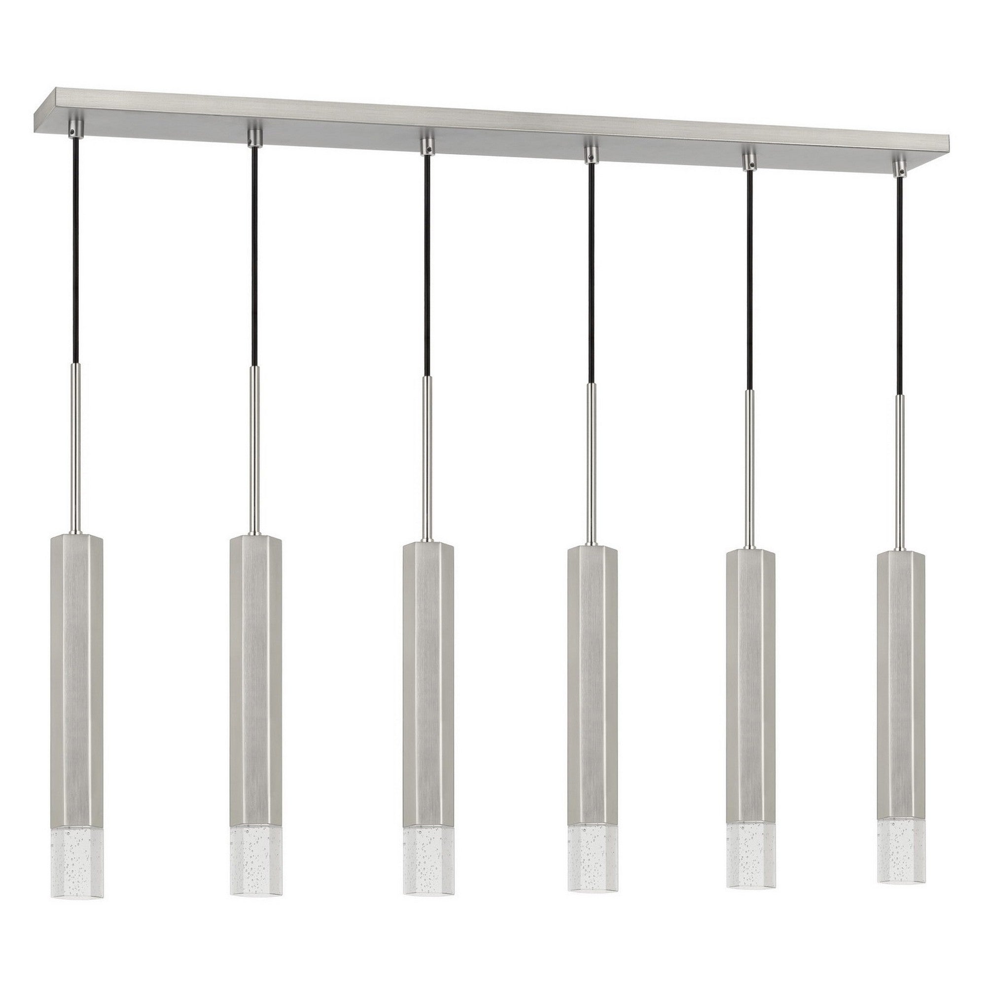Hexagonal Metal Frame 6 Led Light Pendant With Glass Diffuser Gray-zoom-1