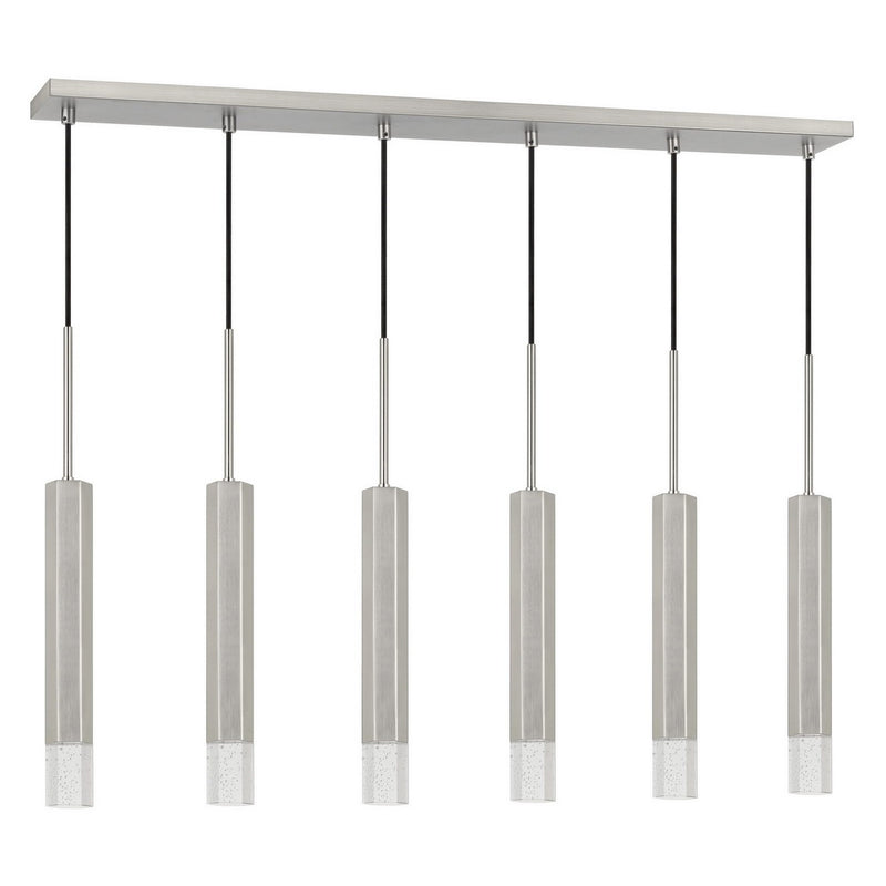 Hexagonal Metal Frame 6 Led Light Pendant With Glass Diffuser Gray-zoom-