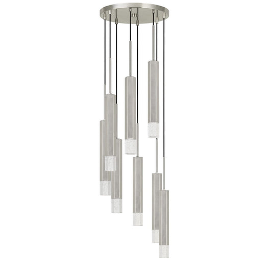Hexagonal Metal Frame 8 Led Light Pendant With Glass Diffuser Gray