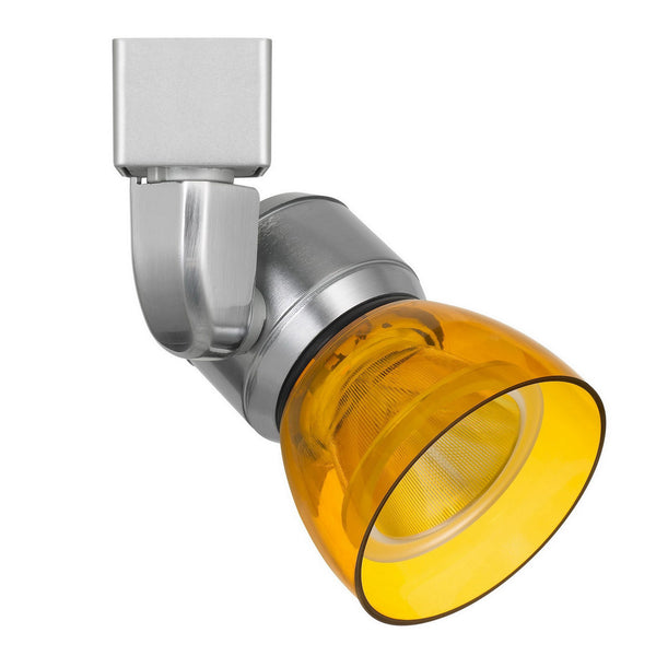 Metal and Clear Polycarbonate LED Track Fixture Silver and Yellow