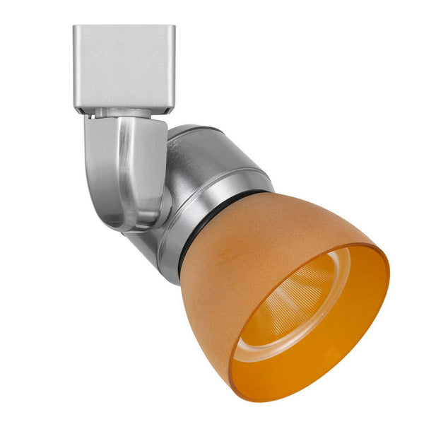 Metal and Frosted Polycarbonate LED Track Fixture Silver and Yellow