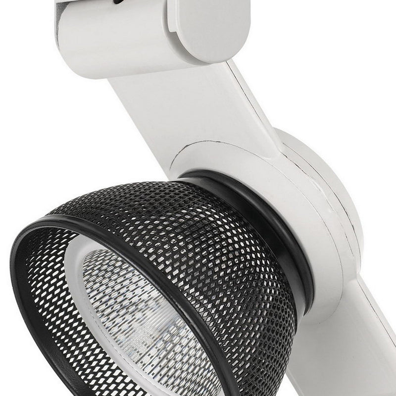 12W Integrated LED Metal Track Fixture with Mesh Head White and Black-zoom-