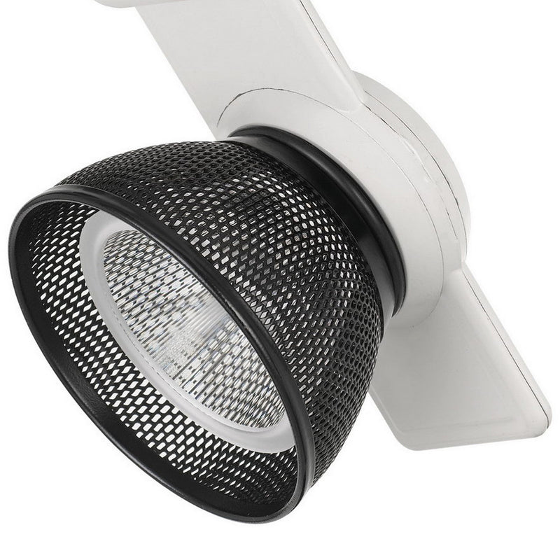 12W Integrated LED Metal Track Fixture with Mesh Head White and Black-zoom-