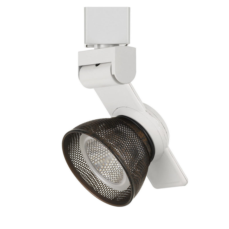 12W Integrated LED Metal Track Fixture with Mesh Head Brown and White-zoom-