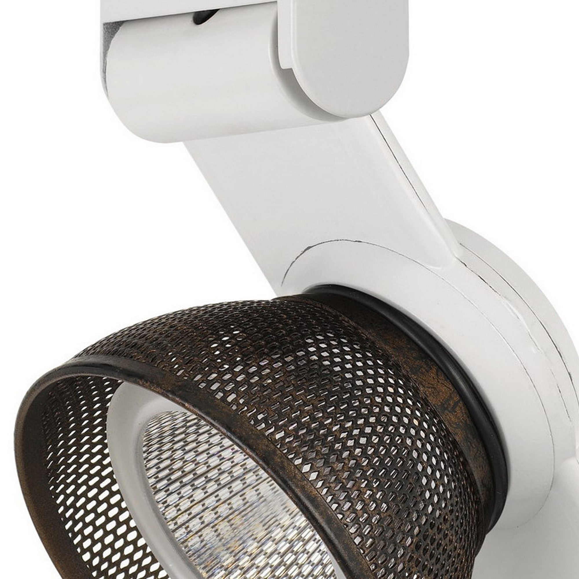 12W Integrated LED Metal Track Fixture with Mesh Head Brown and White-zoom-3