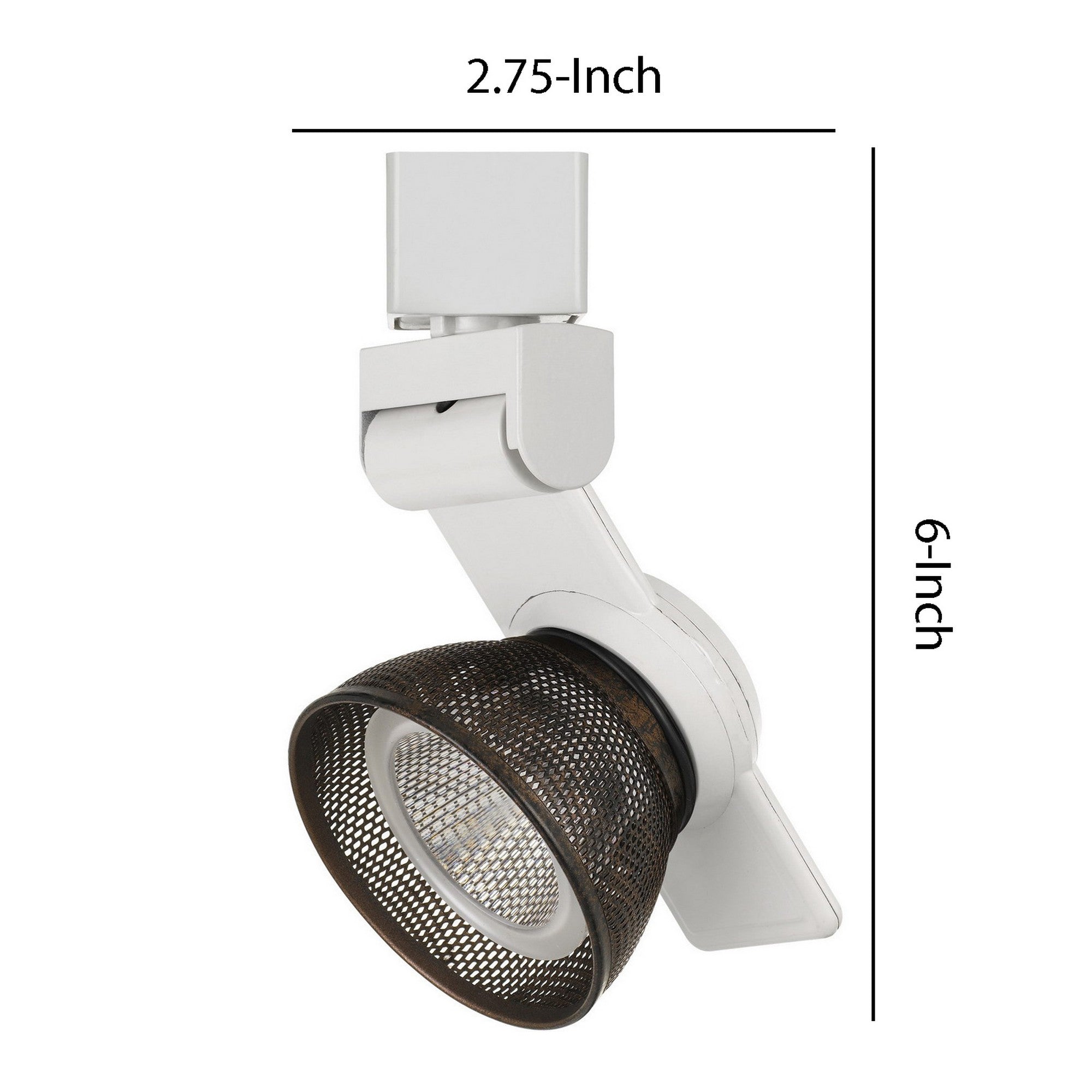 12W Integrated LED Metal Track Fixture with Mesh Head Brown and White-zoom-5