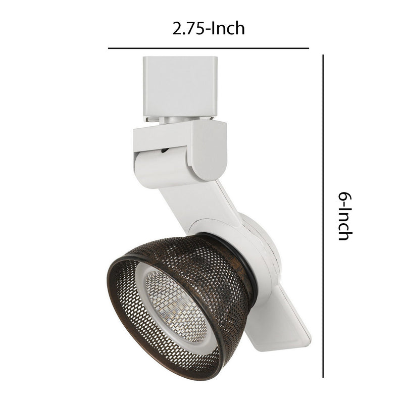12W Integrated LED Metal Track Fixture with Mesh Head Brown and White-zoom-