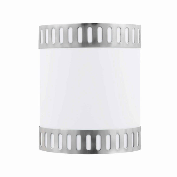 18w Wall Lamp With Acrylic Plate And Steel Trim White And Gray