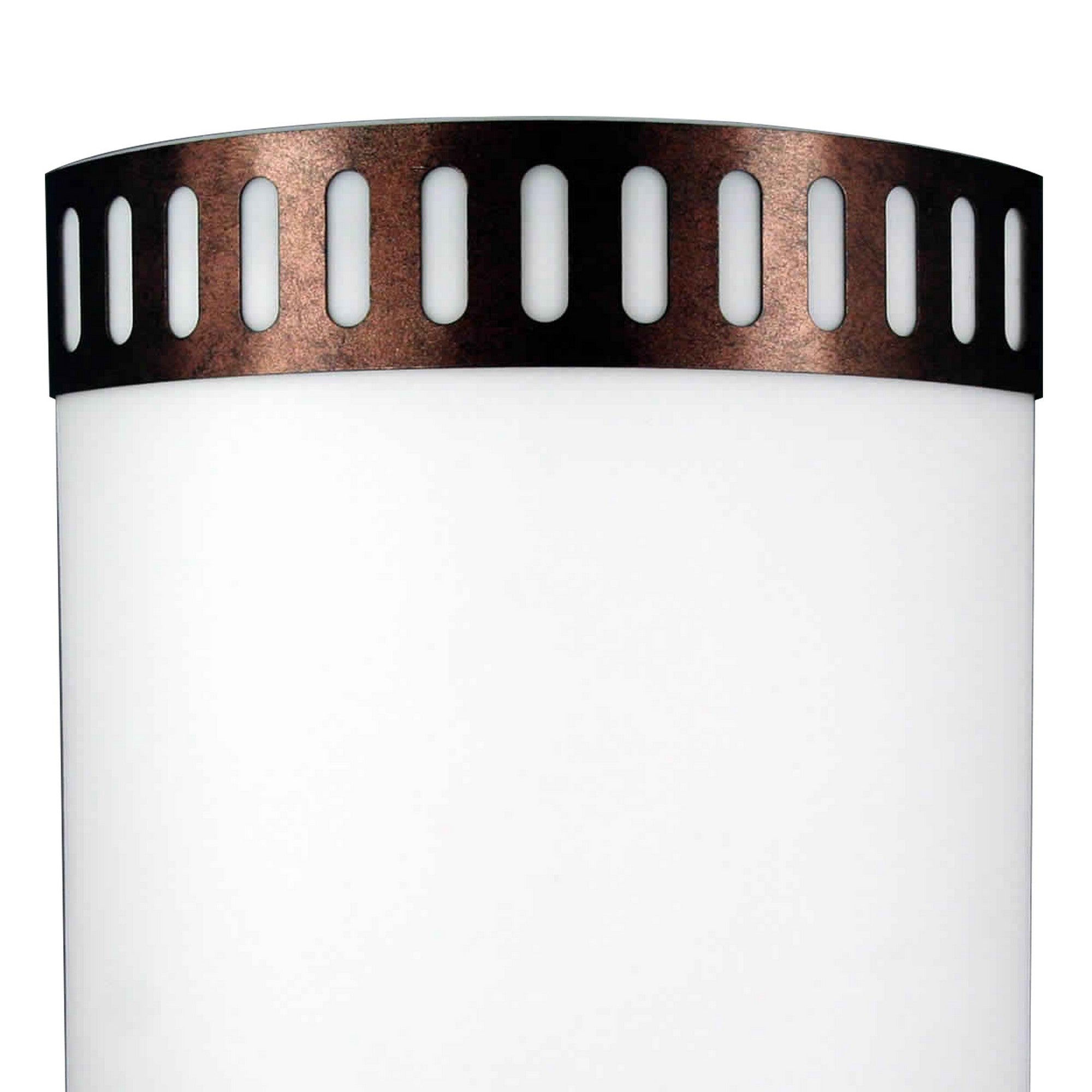 18w Wall Lamp With Acrylic Plate And Steel Trim White And Rustic Brown