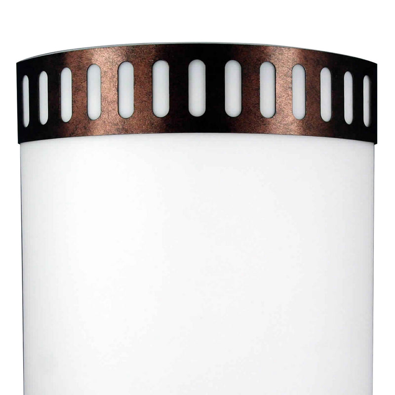 18w Wall Lamp With Acrylic Plate And Steel Trim White And Rustic Brown-zoom-