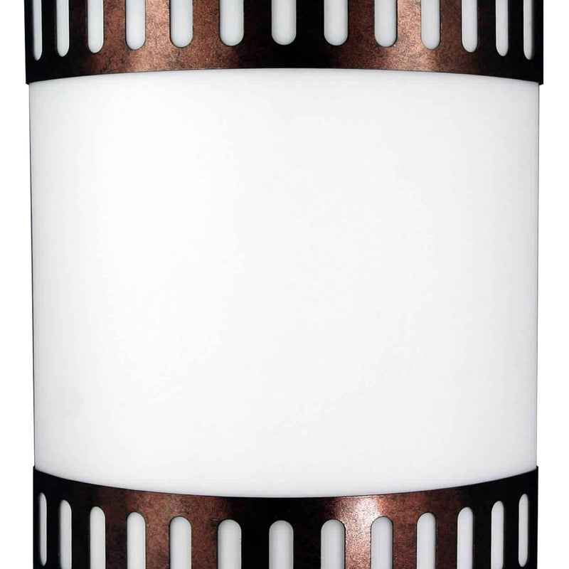 18w Wall Lamp With Acrylic Plate And Steel Trim White And Rustic Brown-zoom-