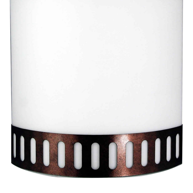 18w Wall Lamp With Acrylic Plate And Steel Trim White And Rustic Brown-zoom-