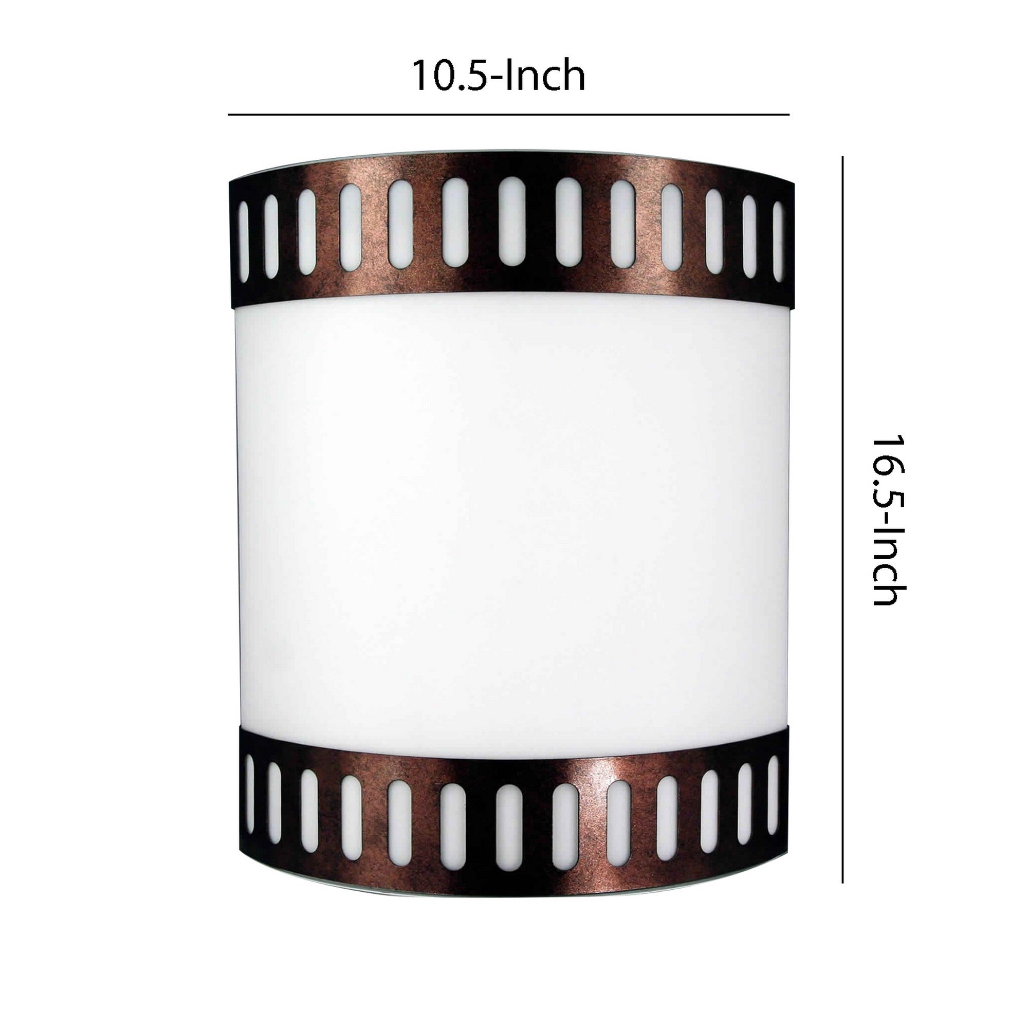 18w Wall Lamp With Acrylic Plate And Steel Trim White And Rustic Brown-zoom-5