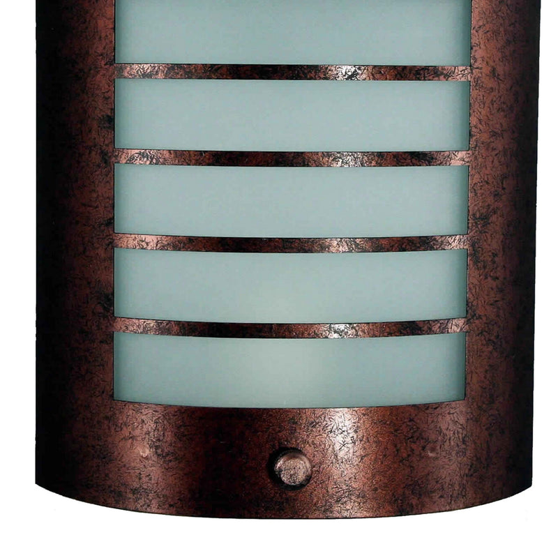 18w Wall Lamp With Acrylic Plate And Cut Out Frame Rustic Brown And White-zoom-