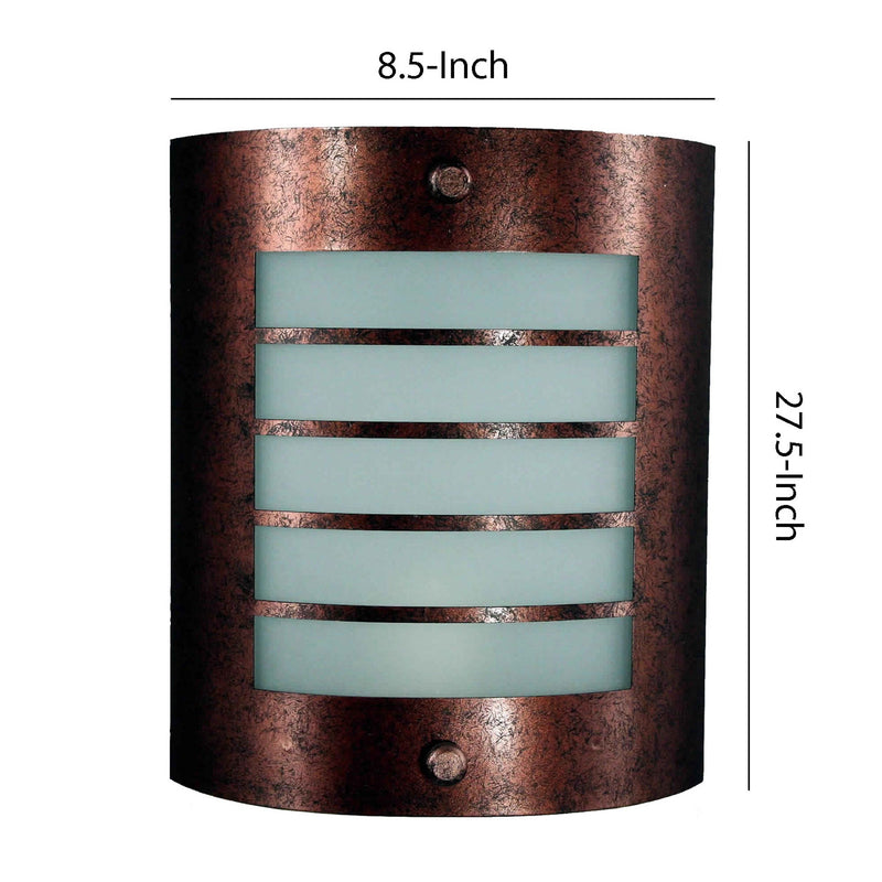18w Wall Lamp With Acrylic Plate And Cut Out Frame Rustic Brown And White-zoom-