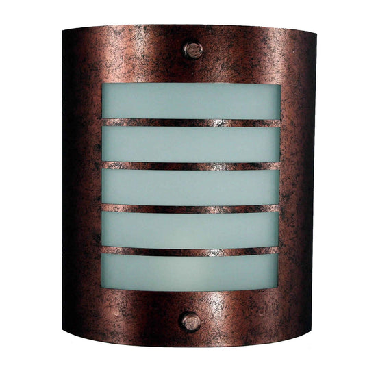 18w Wall Lamp With Acrylic Plate And Cut Out Frame Rustic Brown And White