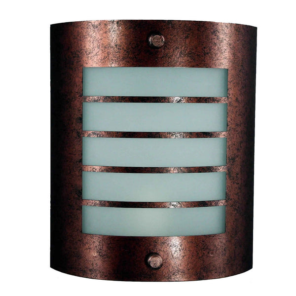 18w Wall Lamp With Acrylic Plate And Cut Out Frame Rustic Brown And White