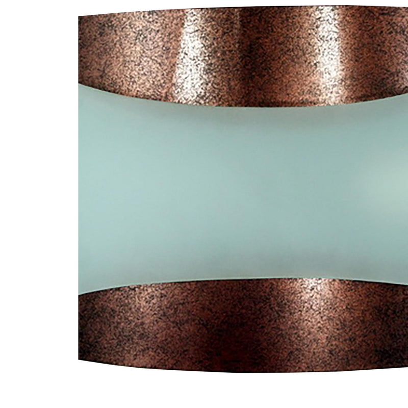 13w Wall Lamp With Metal Frame And Hardwired Switch Rustic Brown And White-zoom-
