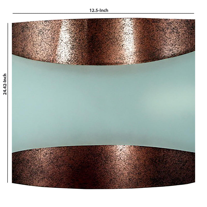 13w Wall Lamp With Metal Frame And Hardwired Switch Rustic Brown And White-zoom-