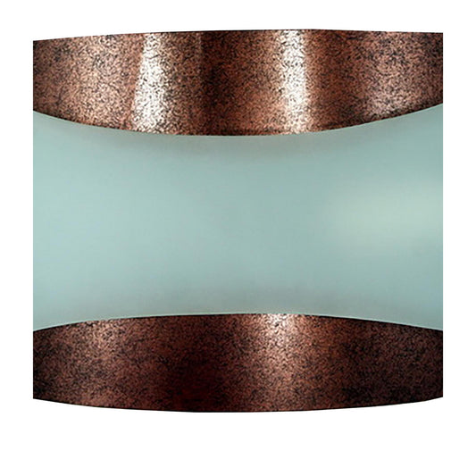 13w Wall Lamp With Metal Frame And Hardwired Switch Rustic Brown And White