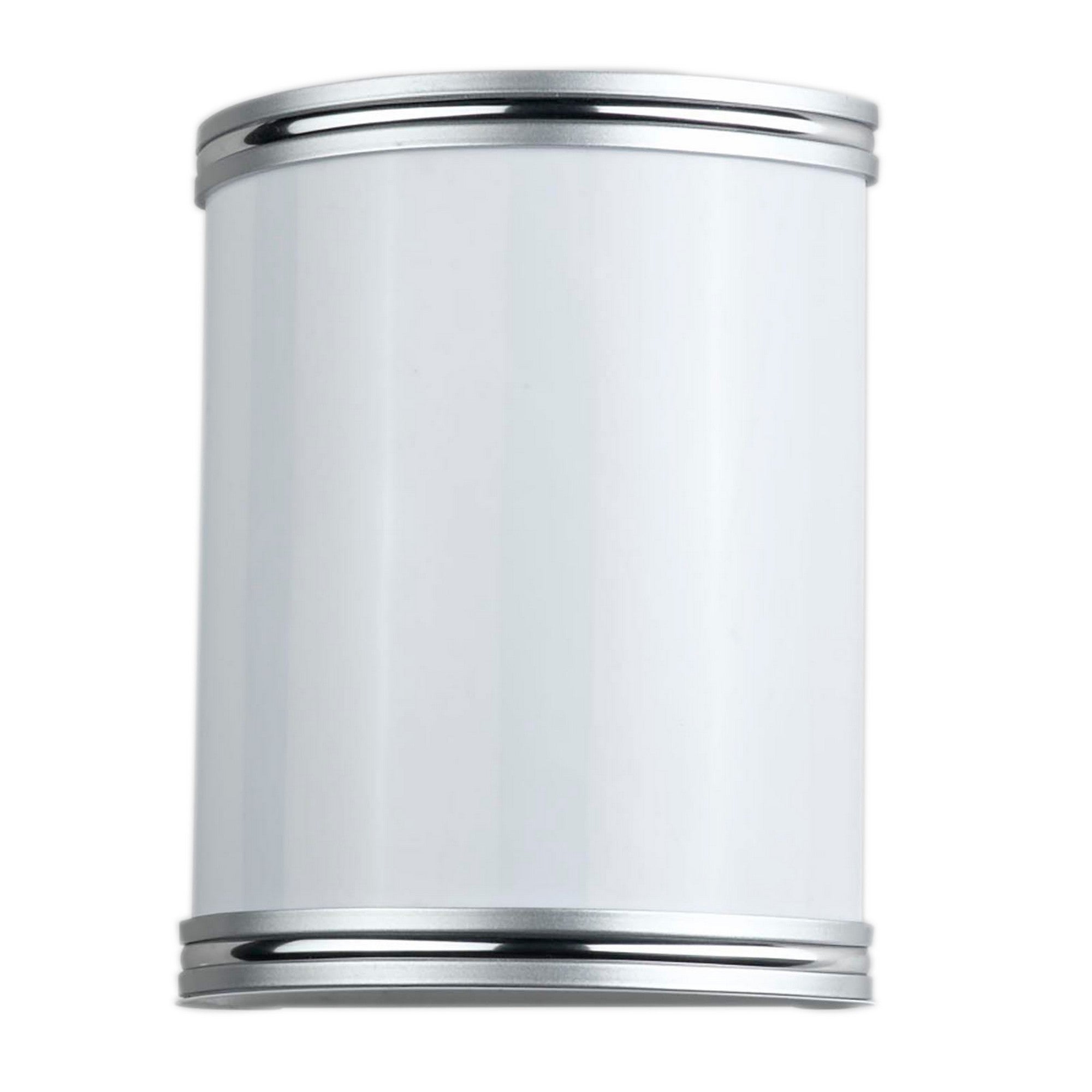 18w Metal Plc Wall Lamp With Brushed Trim Accent Silver And White