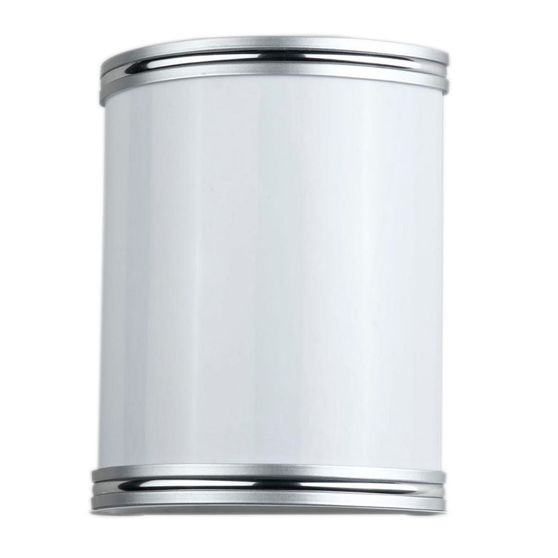 18w Metal Plc Wall Lamp With Brushed Trim Accent Silver And White-zoom-