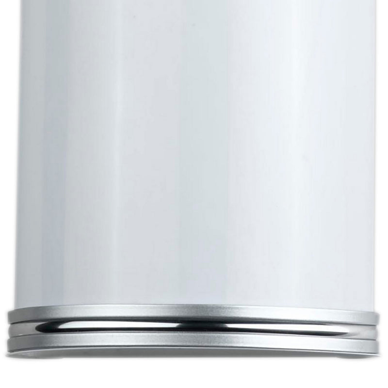 18w Metal Plc Wall Lamp With Brushed Trim Accent Silver And White-zoom-