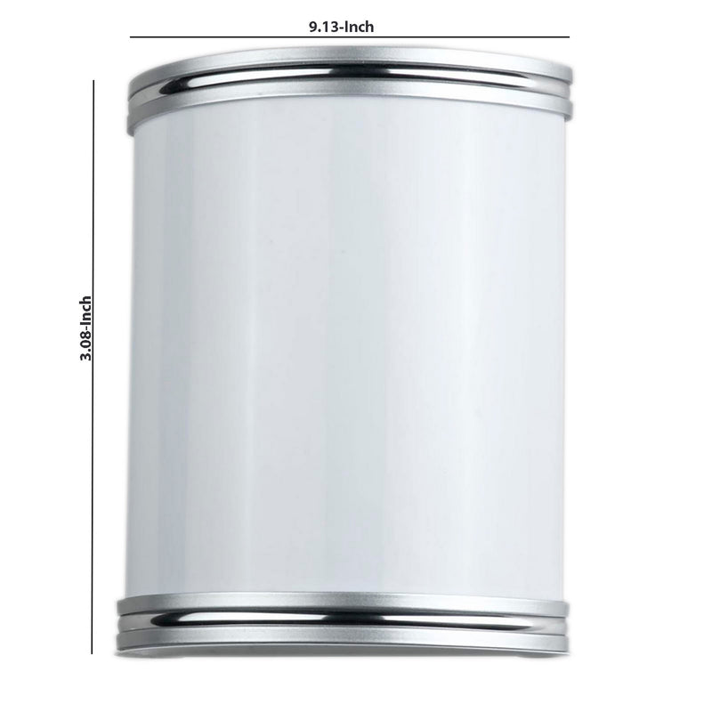 18w Metal Plc Wall Lamp With Brushed Trim Accent Silver And White-zoom-
