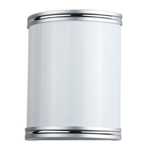 18w Metal Plc Wall Lamp With Brushed Trim Accent Silver And White