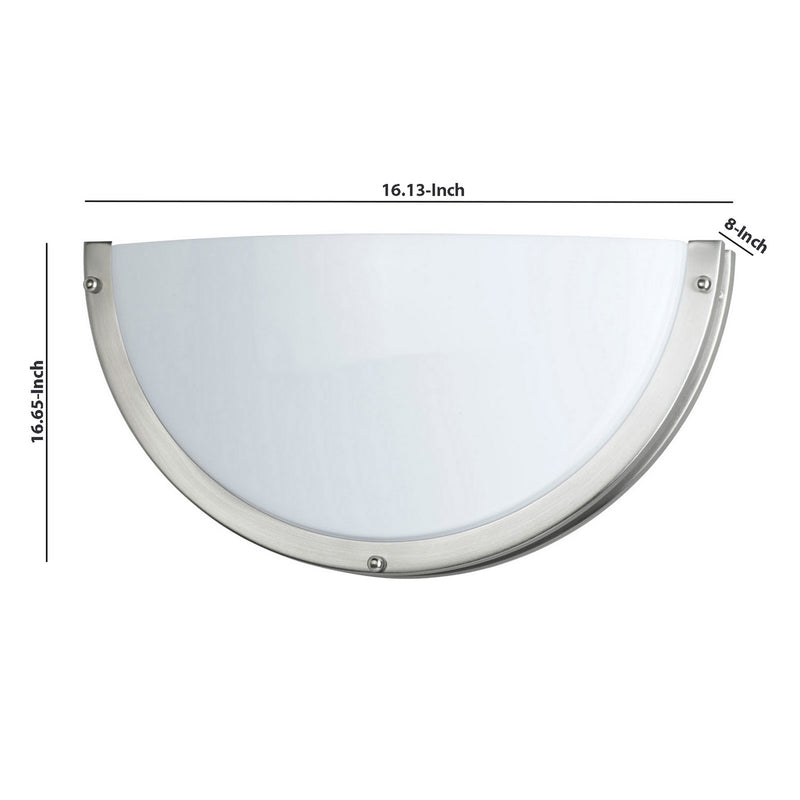 Half Moon Shaped Metal Wall Lamp With Acrylic Plate Set Of 4 White-zoom-